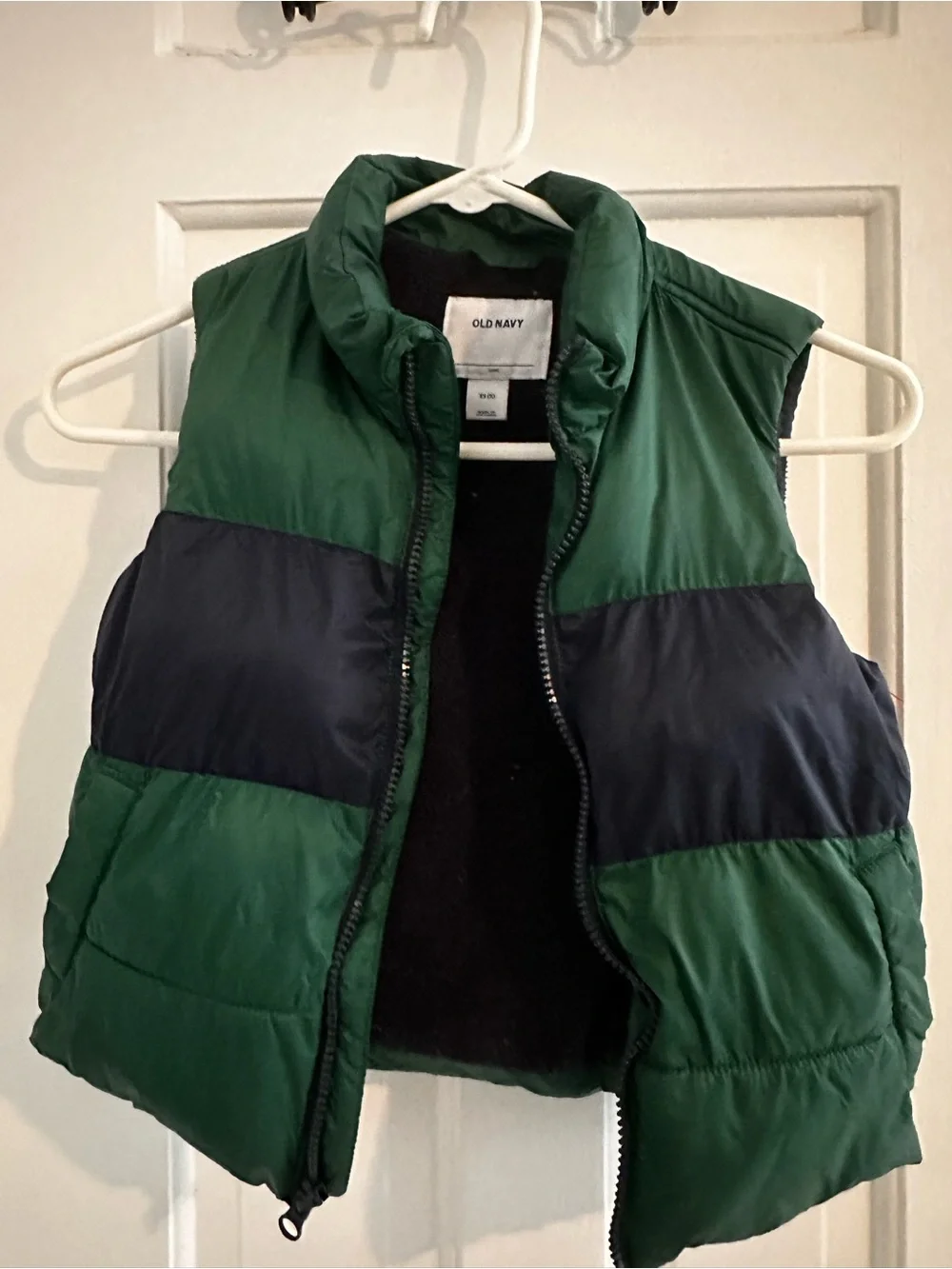 Old Navy Green and Navy Quilted Puffer Vest